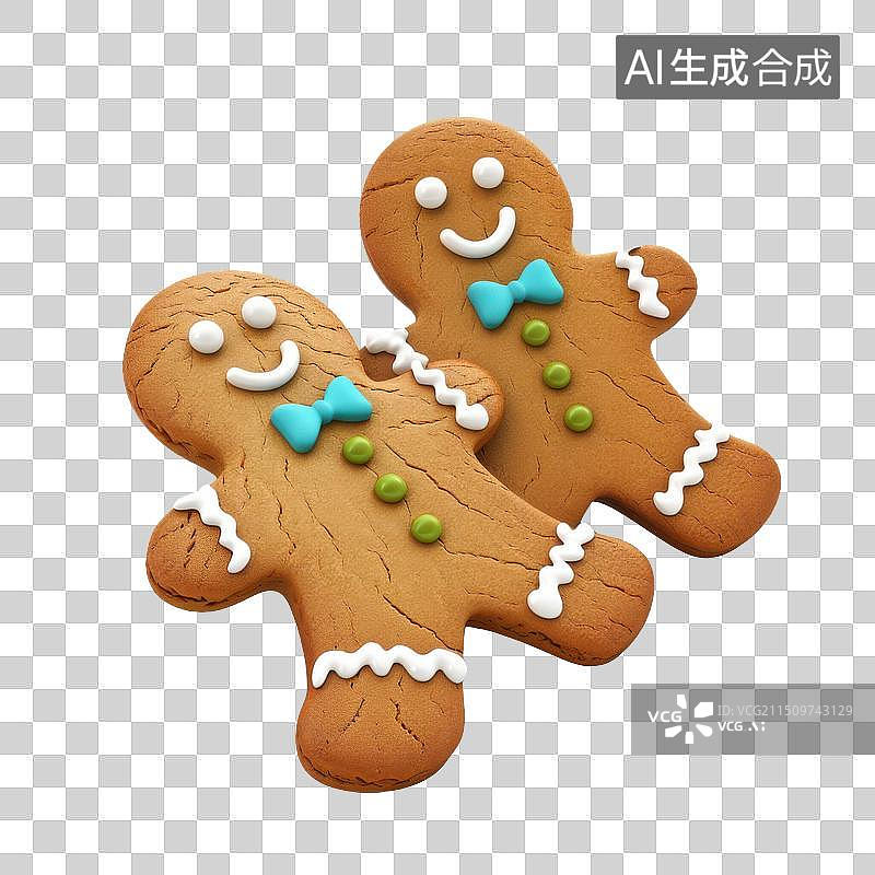 【AI数字艺术】3D渲染美味的姜饼图片素材