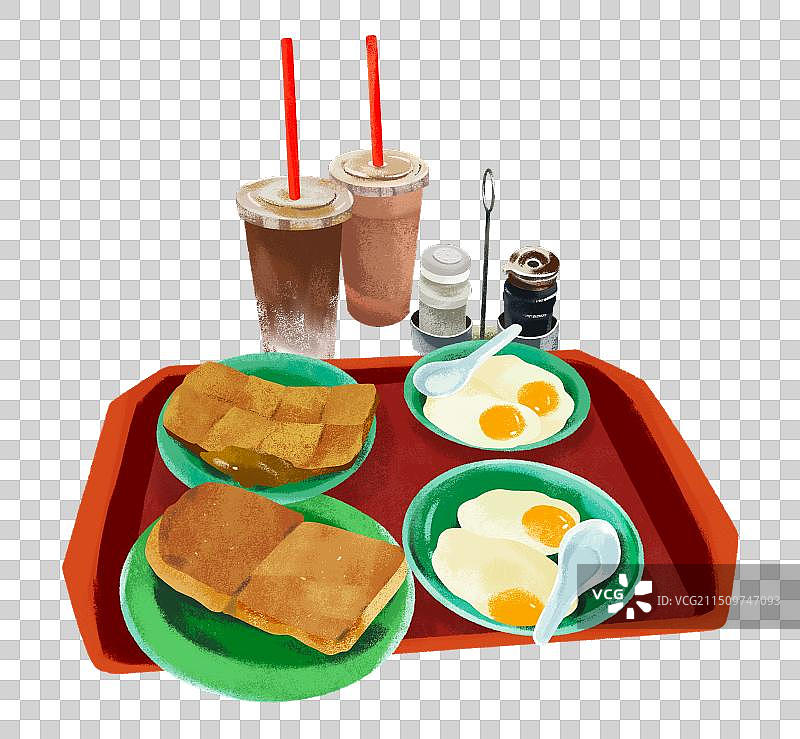 肌理插画免抠元素新加坡餐桌东南亚早餐图片素材