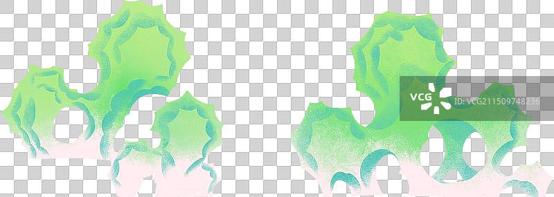 绿色太湖石假山石国风插画图片素材