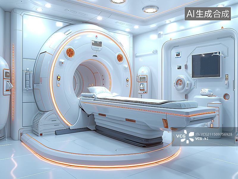 【AI数字艺术】医疗器械CT室图片素材