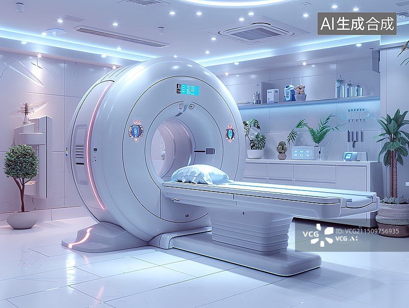 【AI数字艺术】医疗器械CT室图片素材