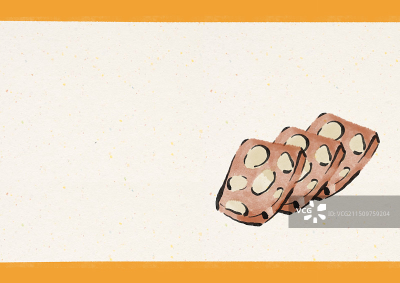 水墨风徐州美食插画-花生糖图片素材