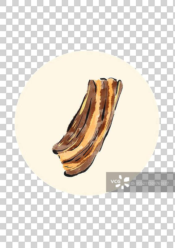 水墨风徐州美食插画元素-把子肉图片素材