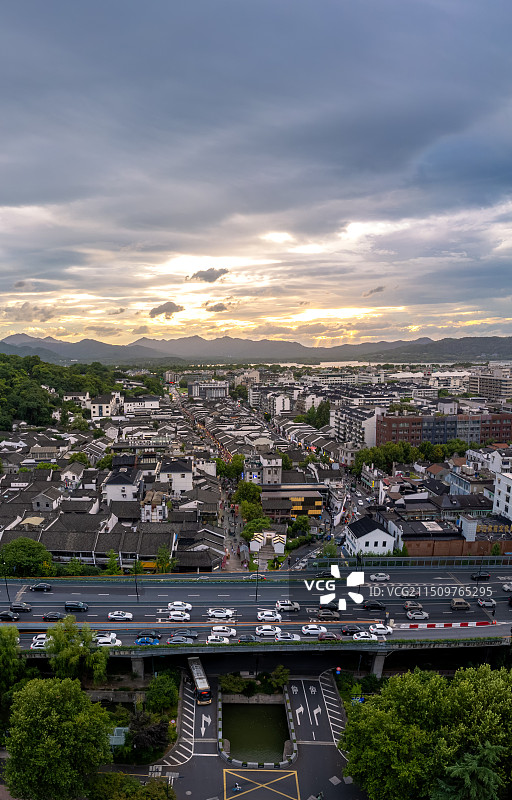 杭州河坊街日落图片素材