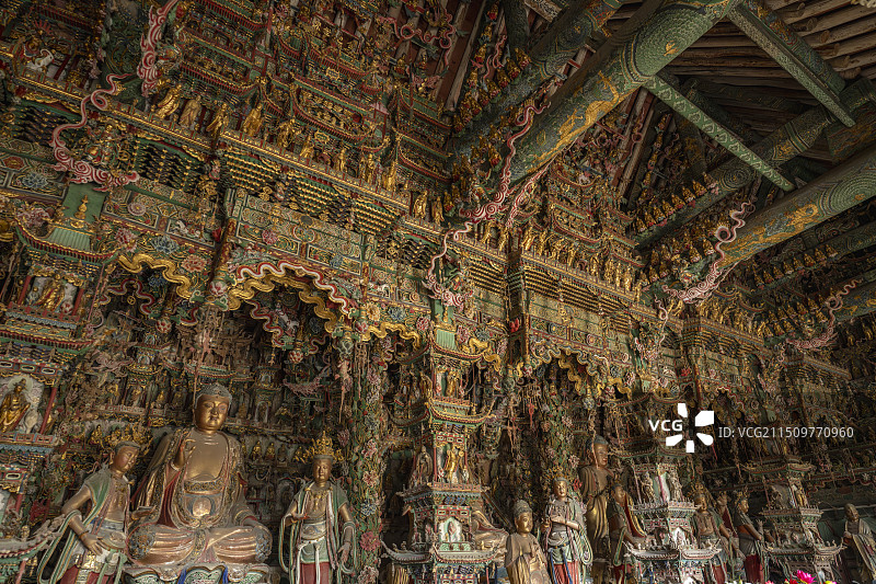 山西隰县小西天室内塑雕图片素材