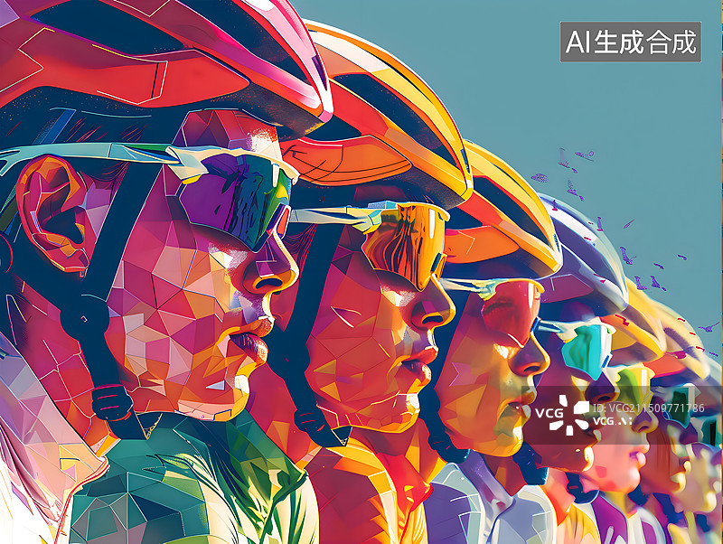 【AI数字艺术】自行车运动项目骑行比赛图片素材