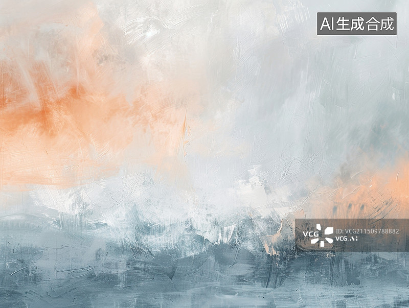 【AI数字艺术】海边的落日油画图片素材