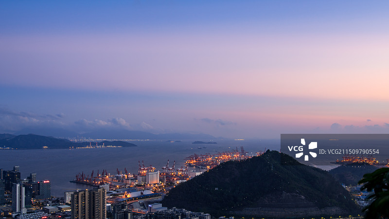 深圳南山公园日落 蛇口港图片素材