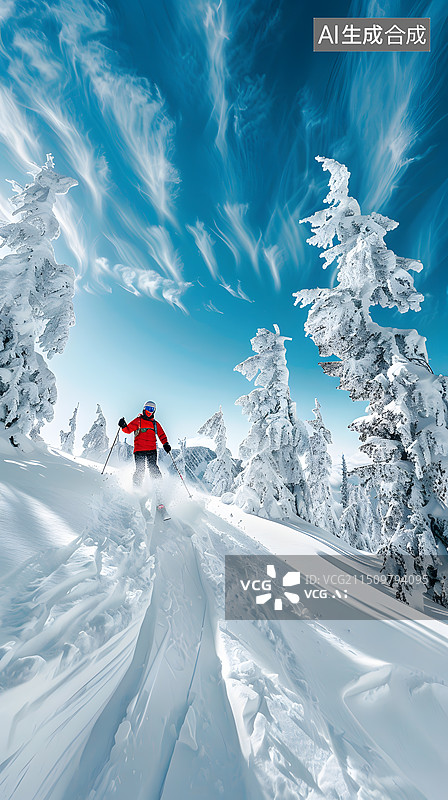 【AI数字艺术】滑雪运动图片素材