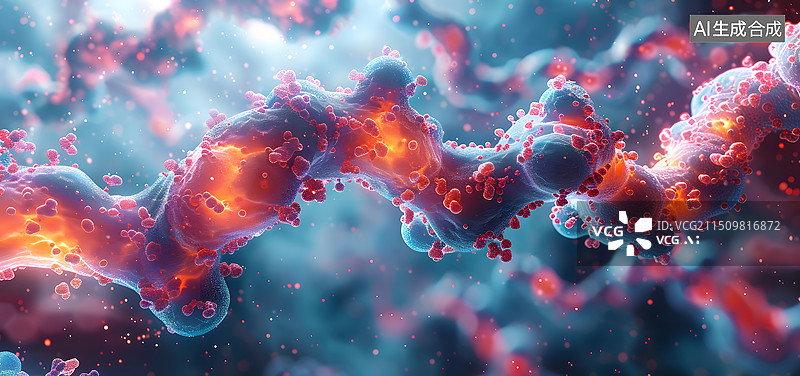 【AI数字艺术】神经元 病毒 细菌 生物医药科技背景图图片素材