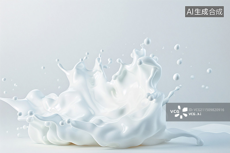 【AI数字艺术】牛奶飞溅倾倒健康新鲜早餐饮料流动设计元素图片素材