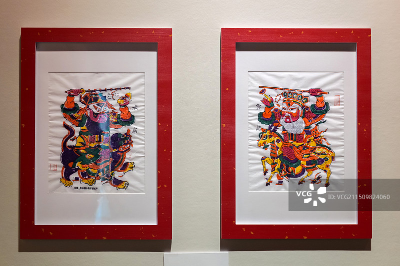 年画《岐山脚》 开封市博物馆藏 山东博物馆“沿着运河看年画”特展图片素材