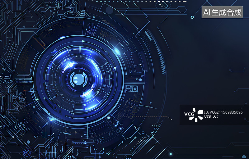 【AI数字艺术】眼睛和数据扫描机械未来概念图片素材