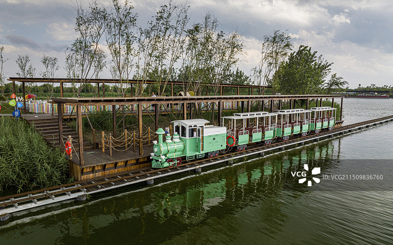 天津宁河区七里海湿地公园航拍图片素材