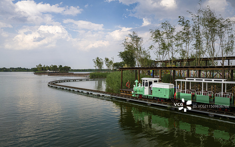 天津宁河区七里海湿地公园航拍图片素材