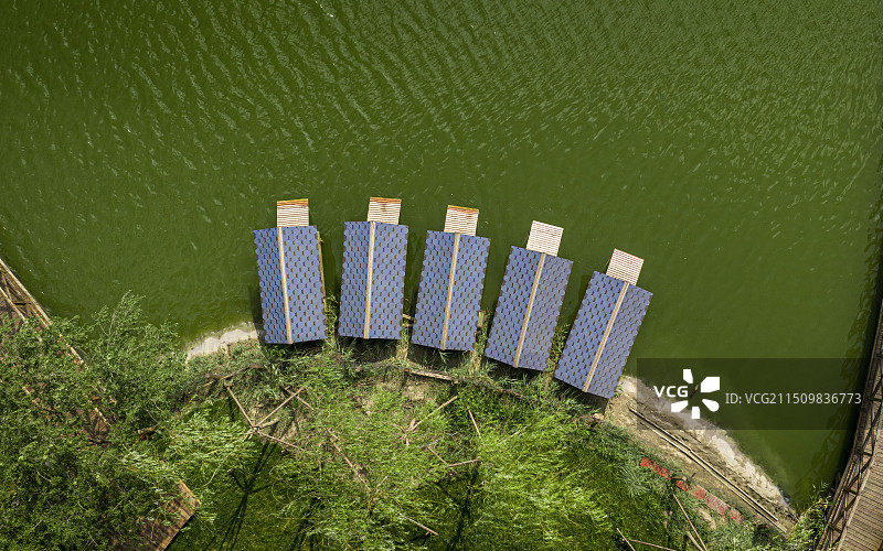 天津宁河区七里海湿地公园航拍图片素材