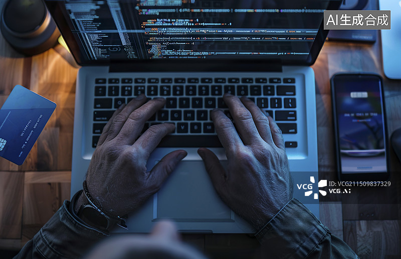 【AI数字艺术】黑客网络攻击进行电信诈骗图片素材