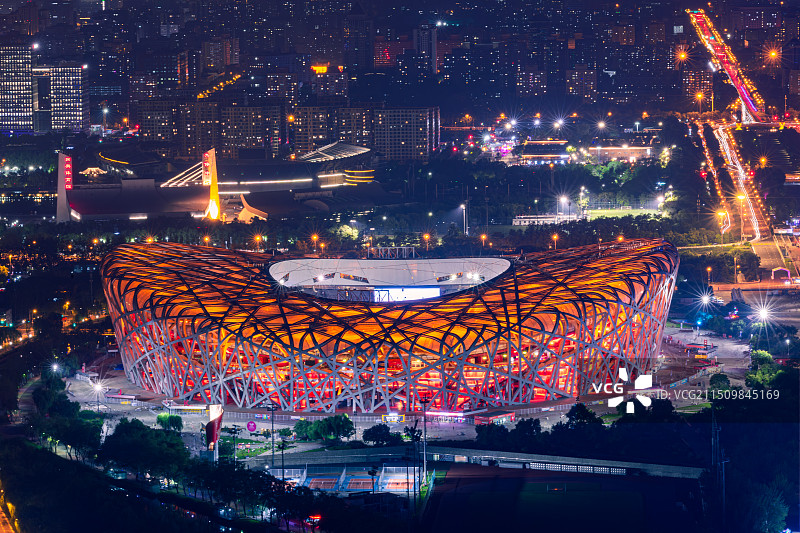 北京中轴线-鸟巢水立方图片素材