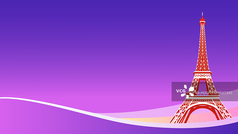 埃菲尔铁塔矢量插画，法国巴黎奥运会图片素材