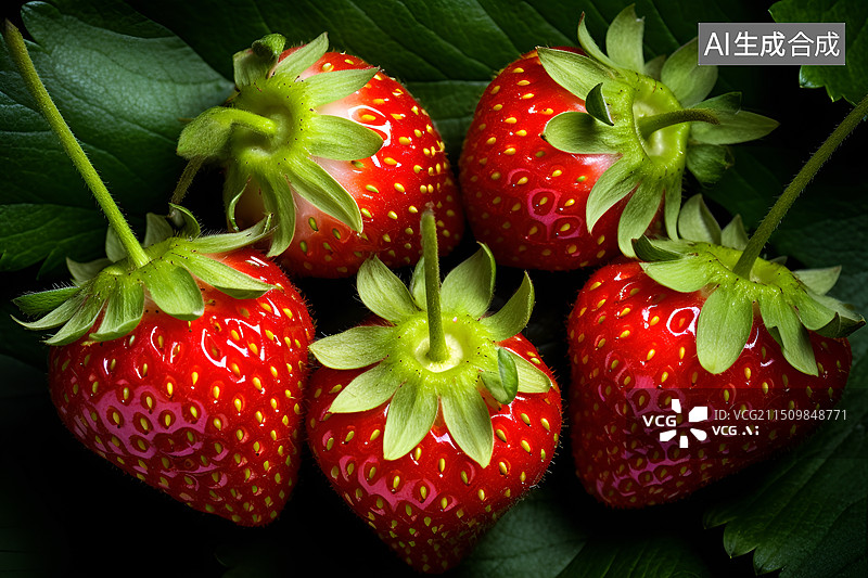 【AI数字艺术】新鲜的草莓图片素材