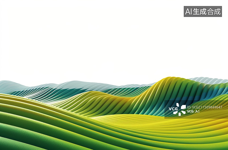 【AI数字艺术】绿色波浪绚丽发光特效背景图片素材