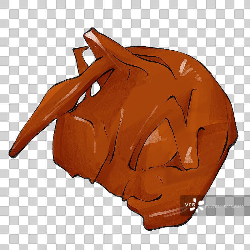 湖南美食土特产手绘插画元素-酱板鸭图片素材