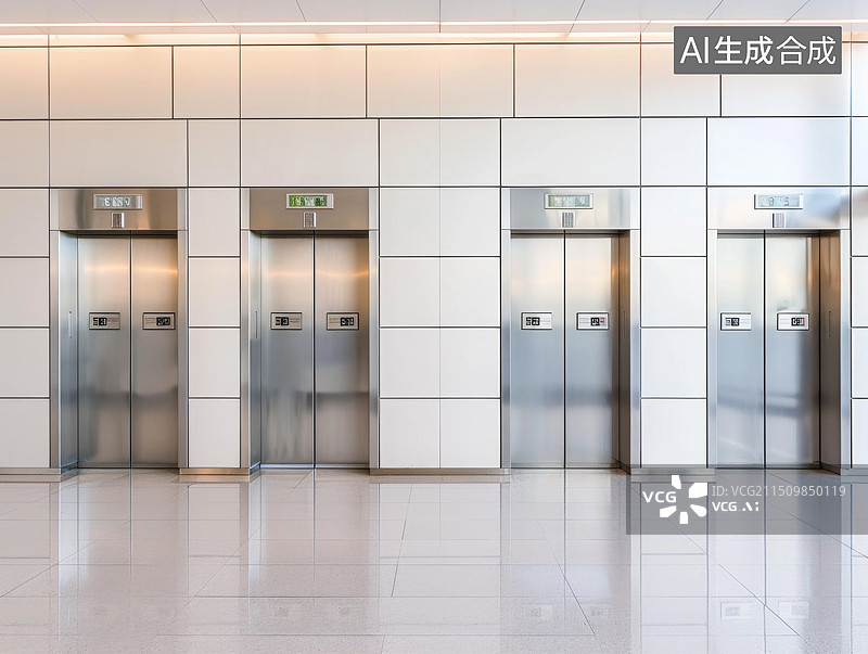 【AI数字艺术】豪华酒店室内电梯间图片素材
