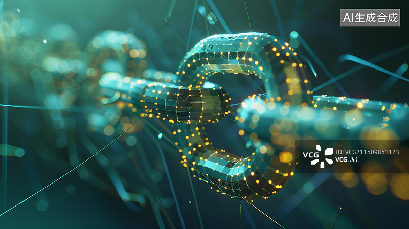 【AI数字艺术】基因链螺旋模型图片素材