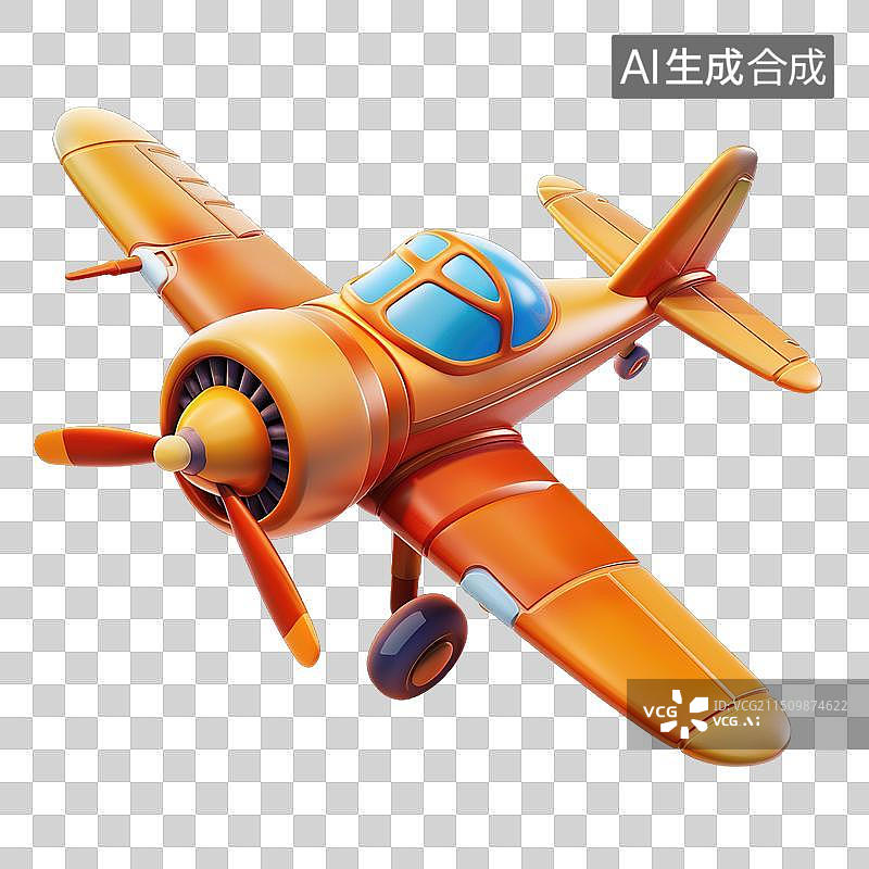 【AI数字艺术】卡通小飞机图片素材