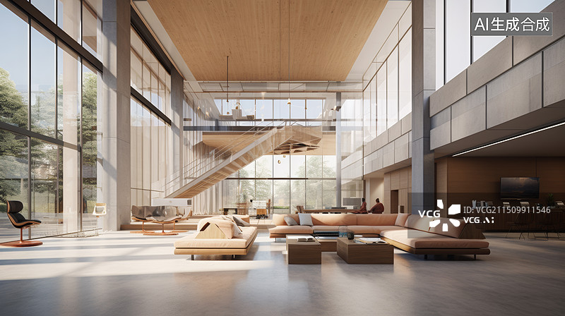 【AI数字艺术】现代风格的客厅图片素材