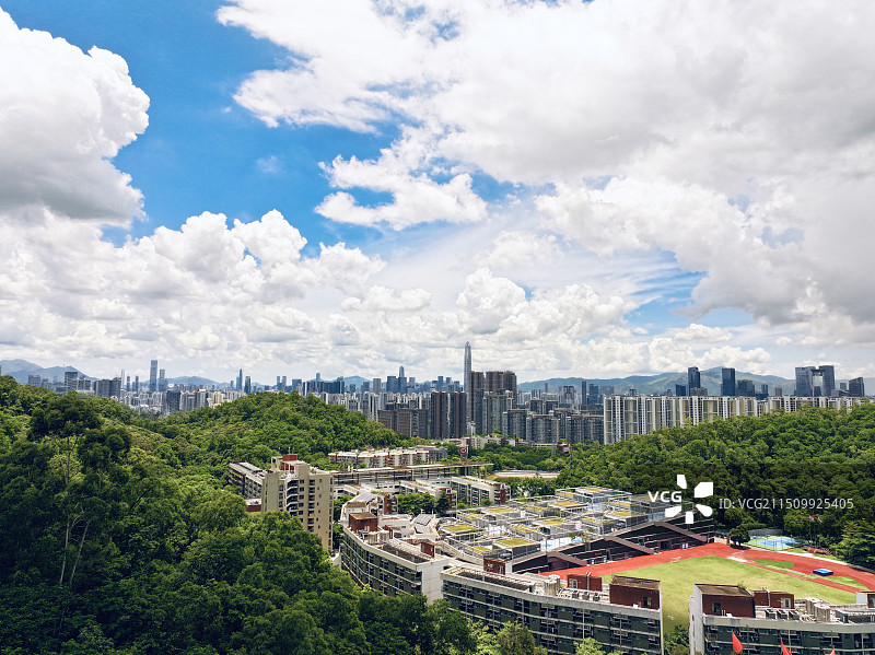 蓝天下的特区图片素材