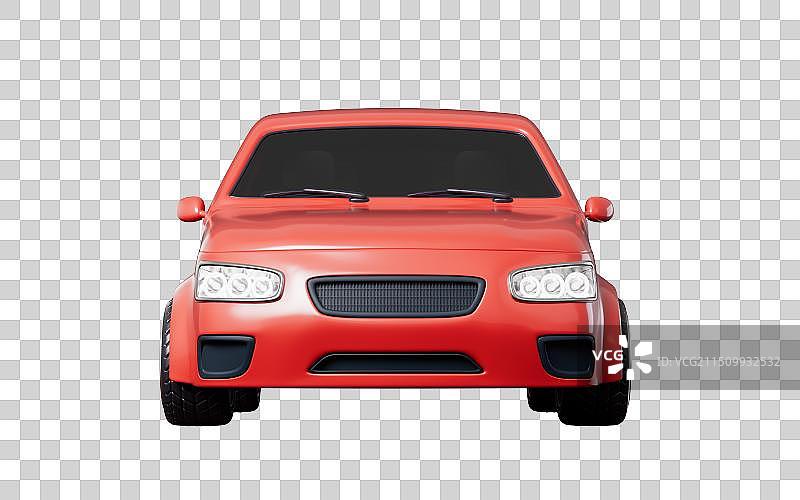 现代红色小汽车三维渲染图片素材