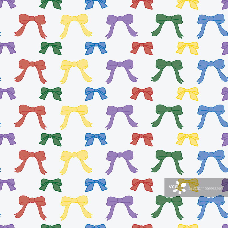 彩色生日或圣诞蝴蝶结阵列图片素材