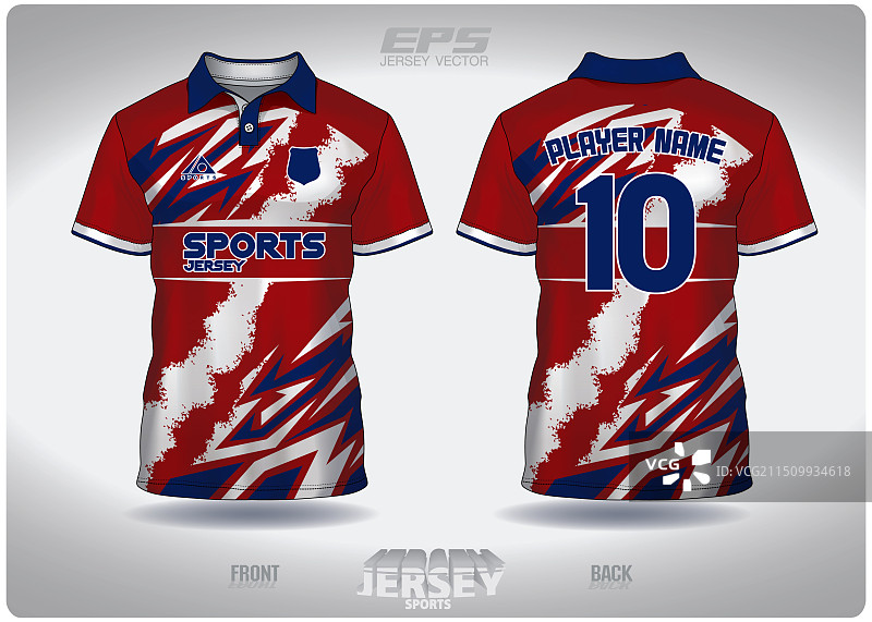 EPS运动衫，蓝红白色闪电图案图片素材