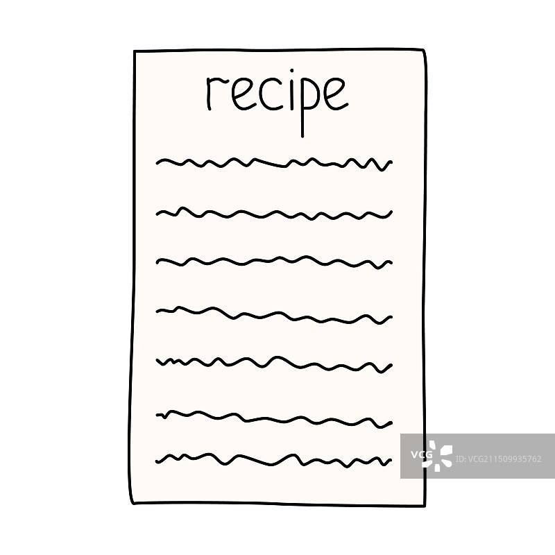 手绘风格烹饪食谱卡片图片素材