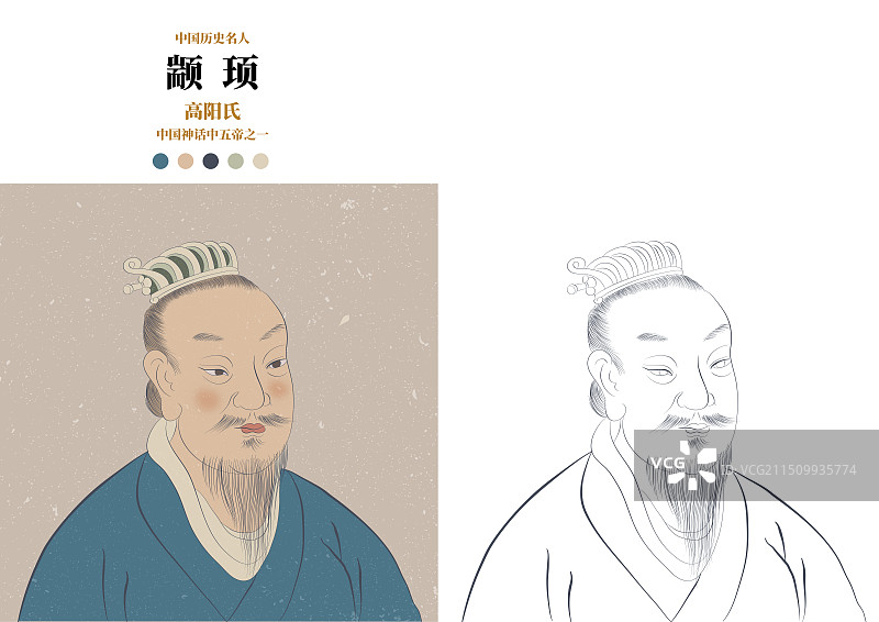 中国历史名人-颛顼图片素材