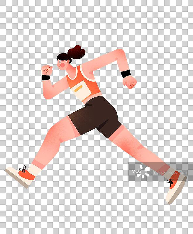 扁平运动田径人物插画图片素材