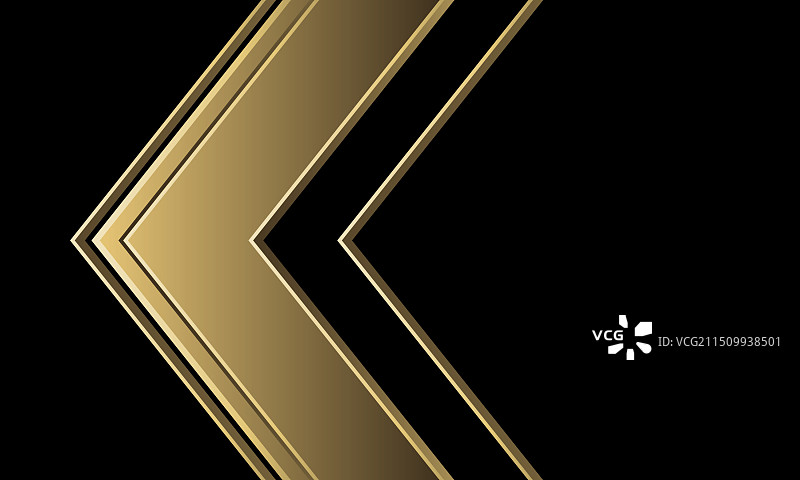 抽象金色箭头方向几何黑色背景图片素材