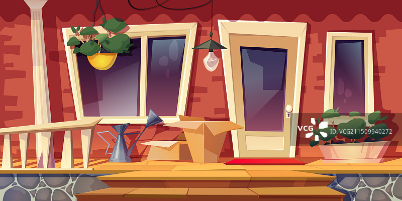 郊区住宅前门入口和门廊图片素材