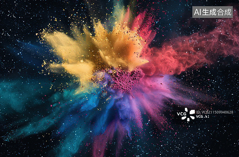 【AI数字艺术】粉末飞溅图片素材