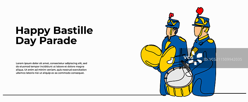 现代扁平风格的鼓手乐队图片素材