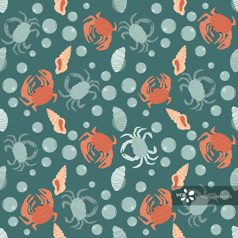 螃蟹无缝图案图片素材