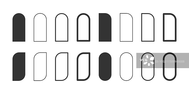 拱形、半拱形和弧形叶片素材图片素材