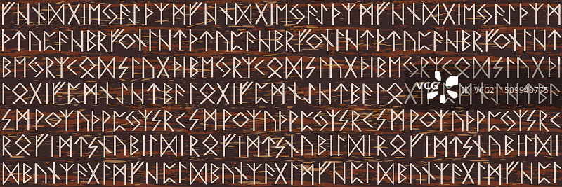 带有古代如尼文字的无缝图案图片素材