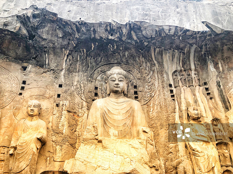 洛阳龙门石窟卢舍那大佛像图片素材