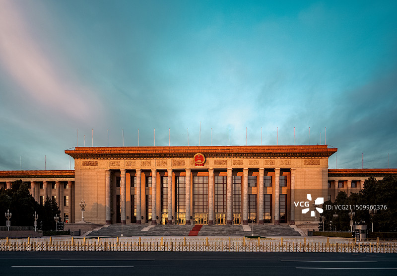 冬季清晨人民大会堂图片素材