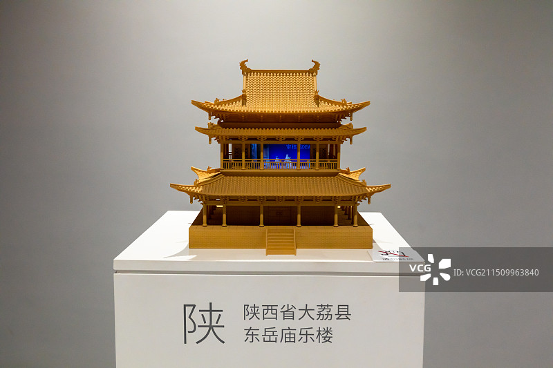 中国秦腔艺术博物馆展示文物陕西省大荔县东岳庙乐楼模型图片素材