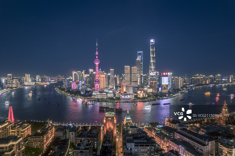 陆家嘴 苏河湾 外滩夜景图片素材