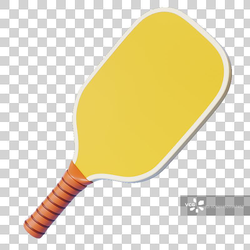 3D黄色匹克球桨图片素材