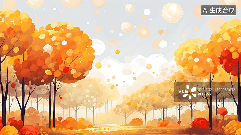 【AI数字艺术】秋天的森林图片素材